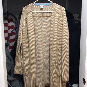 BAR III Long Open Chevron Pattern Knit Cardigan